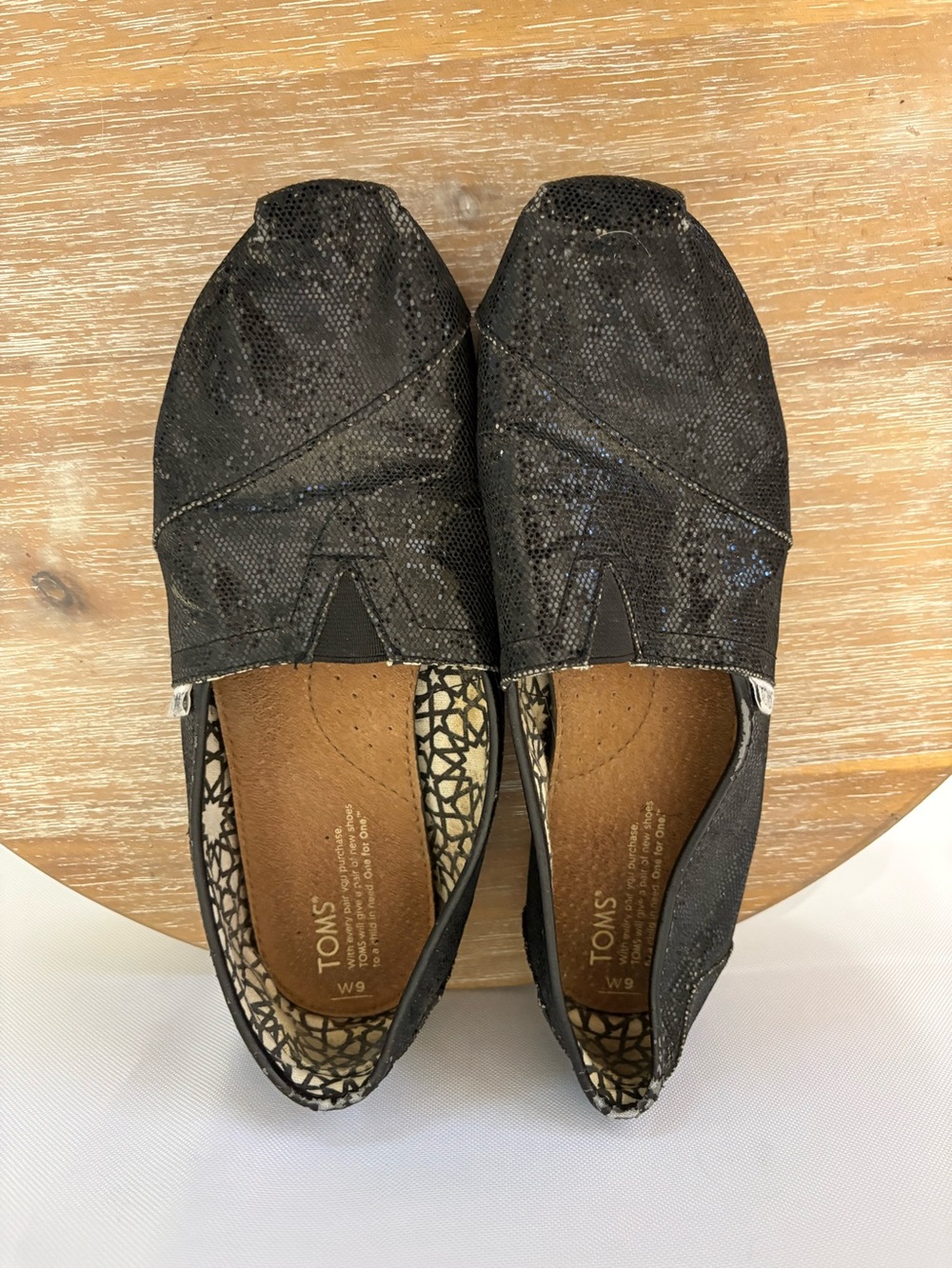 Toms Women’s Black Sequin Slip-On Flats
